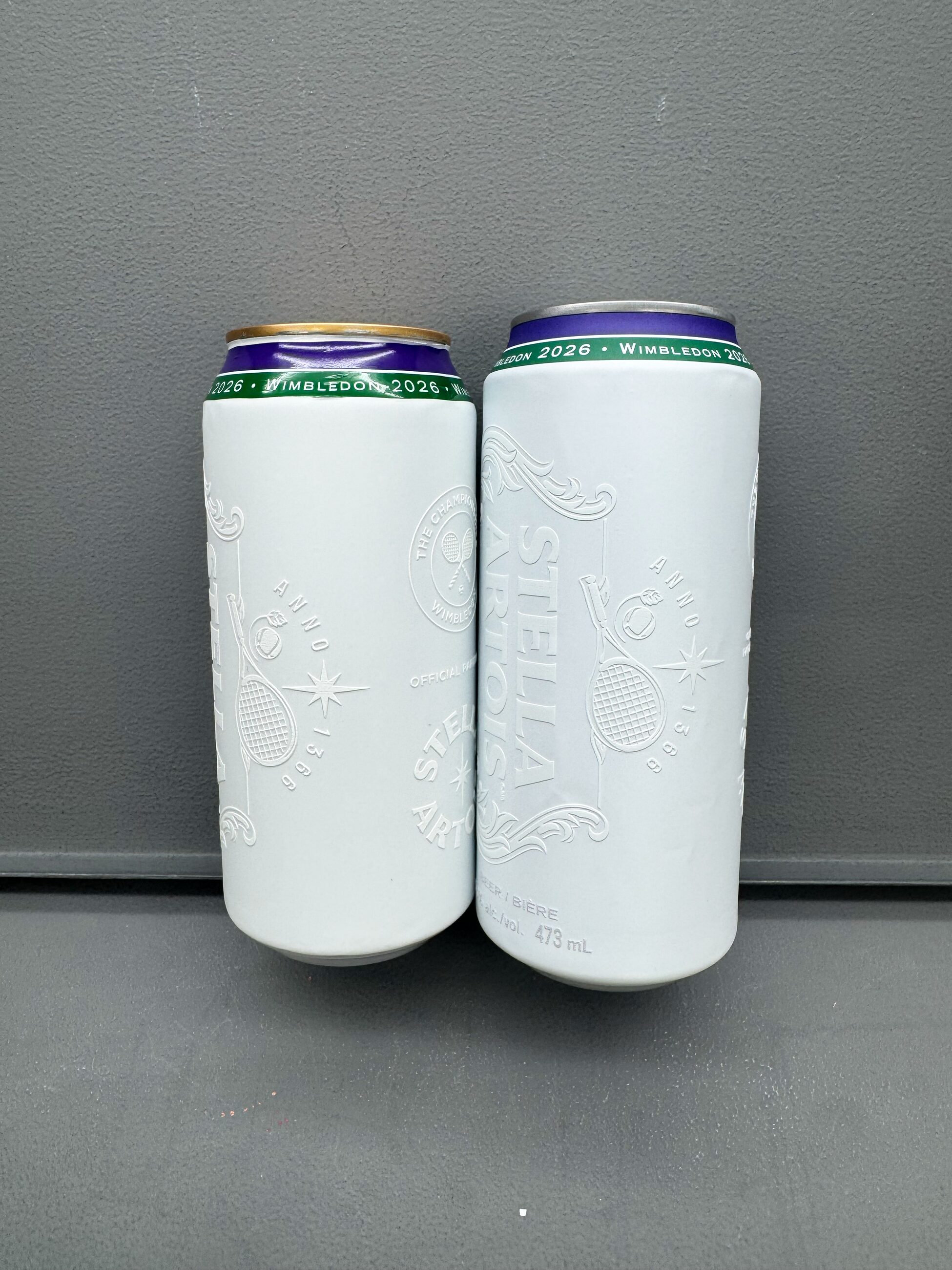 Finished cans showing the retained commercial back panel