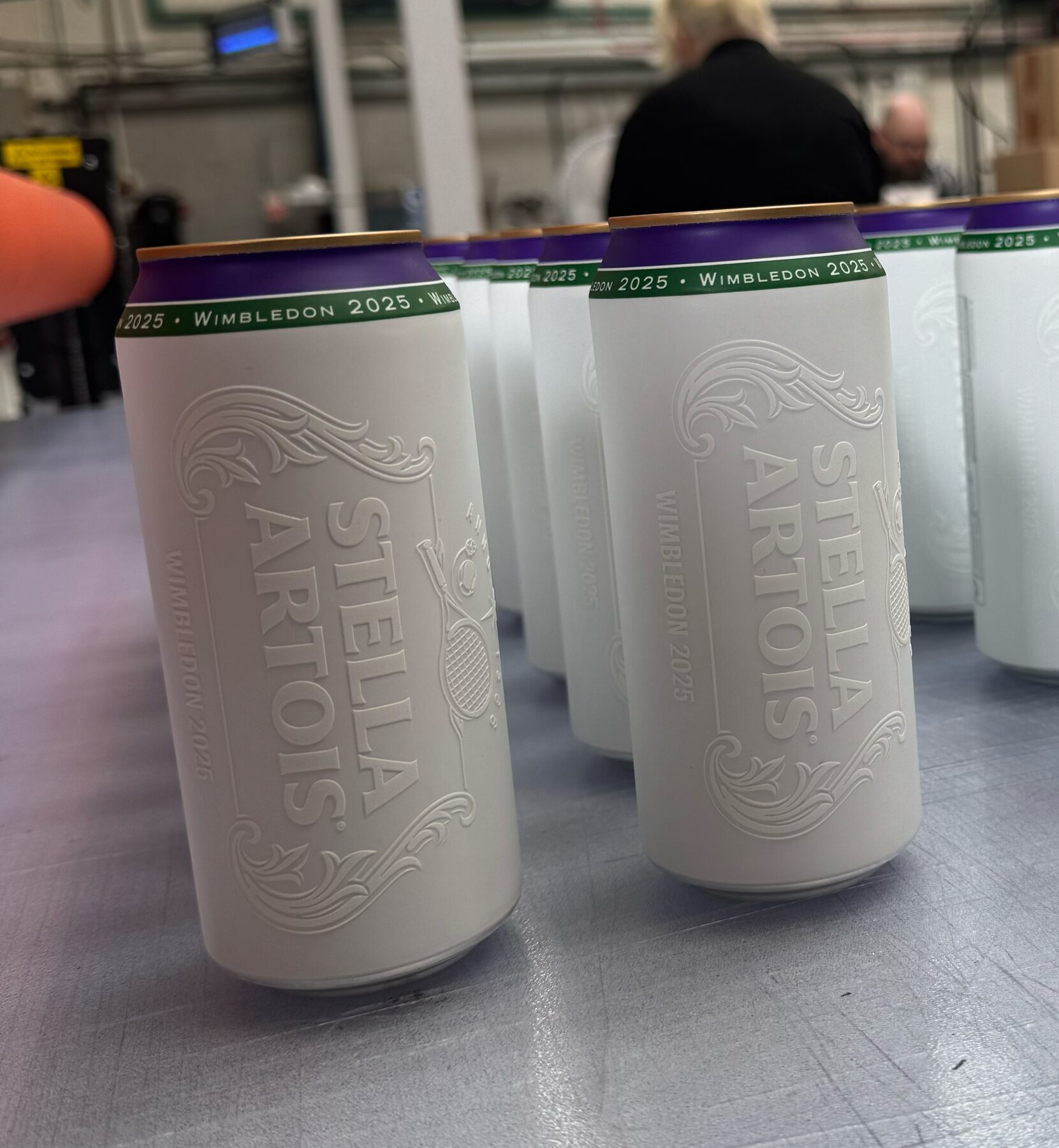Cans moving through the production floor