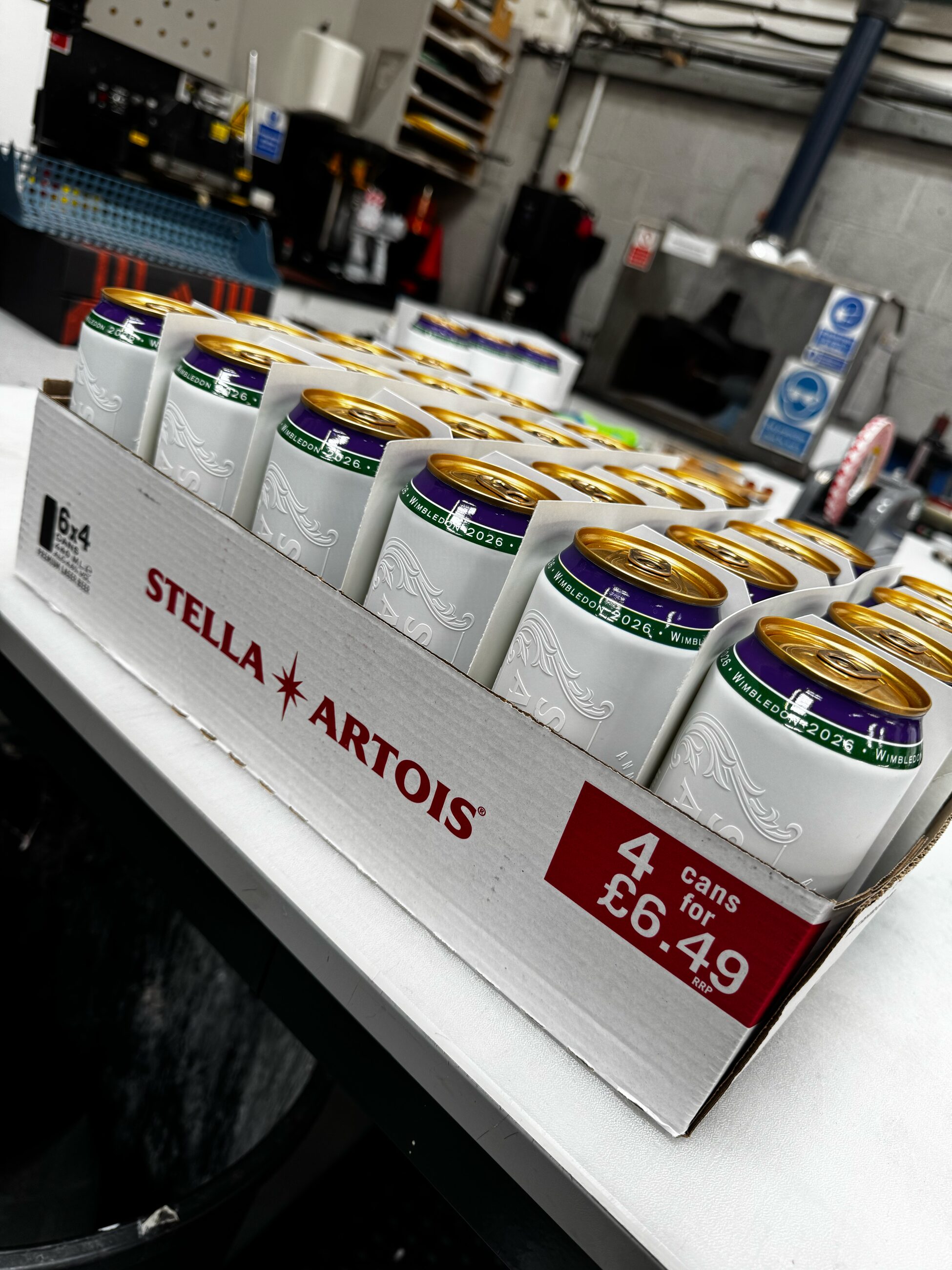 Finished cans packed into retail multipack trays